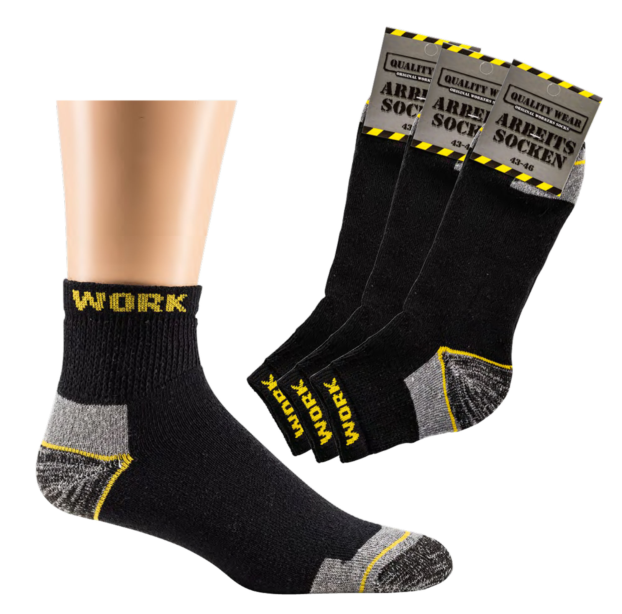 Komfortbund-Arbeitssocken Work Kurzschaft-Sneakersform