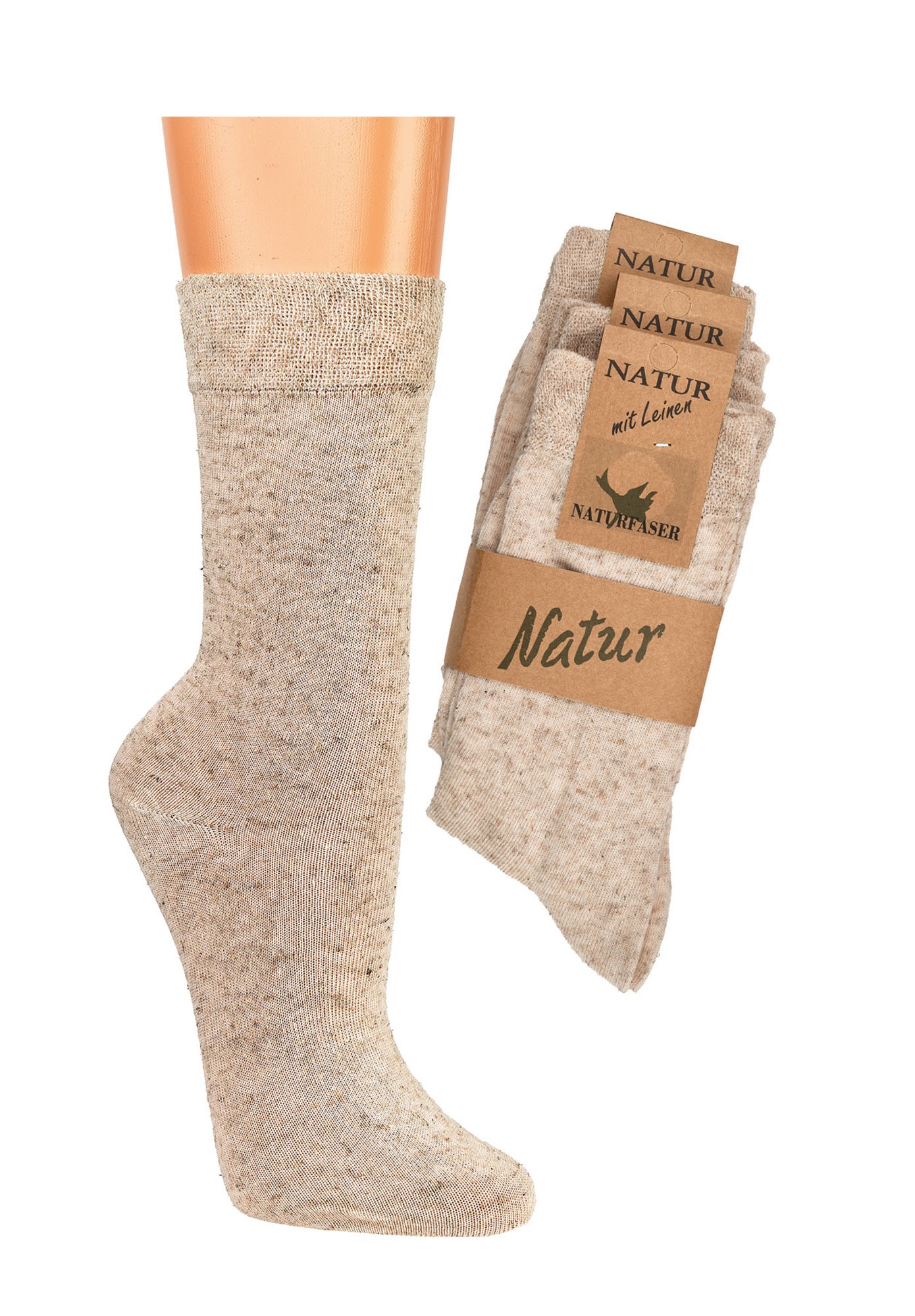 Socken mit Leinen 