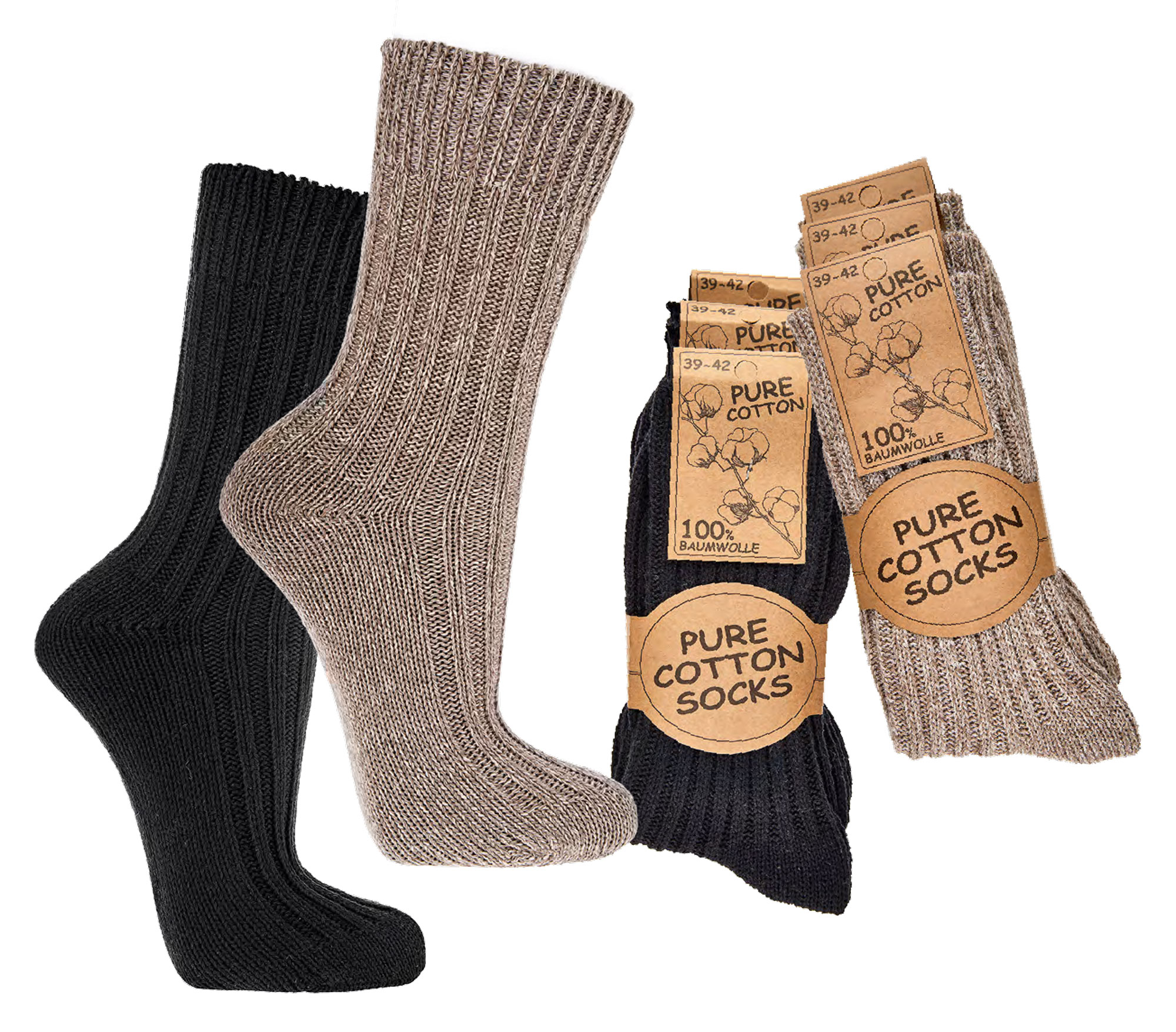 100% Baumwolle Socken